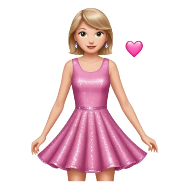Taylor Swift smile in a sparkling pink dress sticker