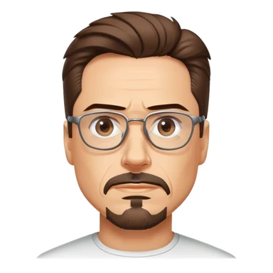 Tony Stark with glasses, goatee, and confident expression sticker