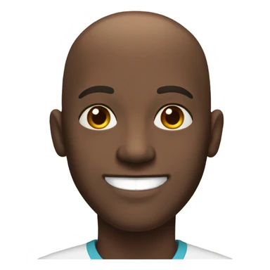 Dark brown skin bald man smiling portrait sticker