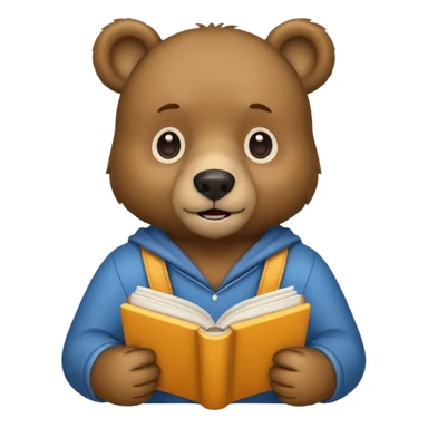 student bear with book sticker