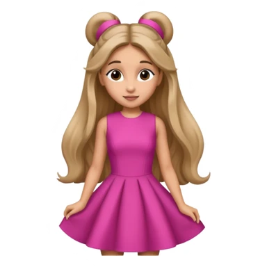 Ariana Grande with long dark blonde hair, dark pink dress sticker