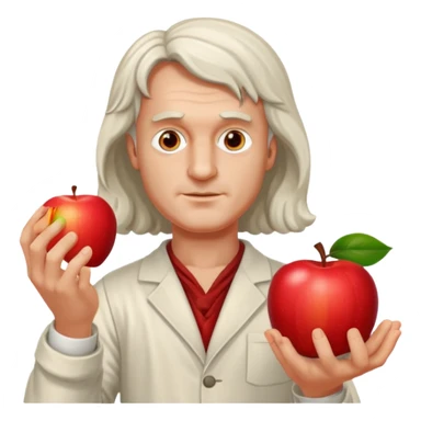 isaac newton hold an apple sticker