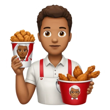 Black man holding a kfc bucket filled with fried chicken sticker