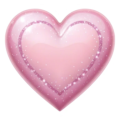 Light pink heart with sparkles and glitter  sticker