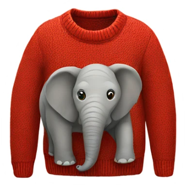 Elephant in a red sweater sticker