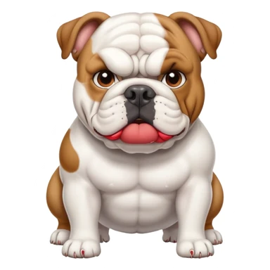 White English Bulldog baseball bat in mouth sticker