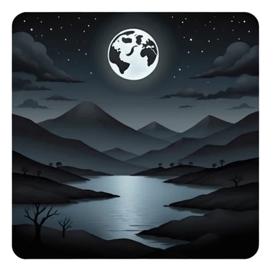 dark and eerie scene, the entire world covered in darkness. The sky is deep black with no stars or light, no moon, no glow just total void and silence. The atmosphere feels ominous and unsettling, as if darkness has swallowed everything. No characters, no visible light sources sticker