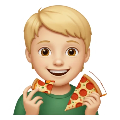 Child with pizza  sticker