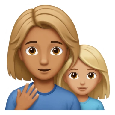 a boy putting a girls hair behind her ears sticker