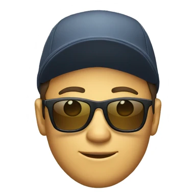 businessman with sunglasses and cap sticker