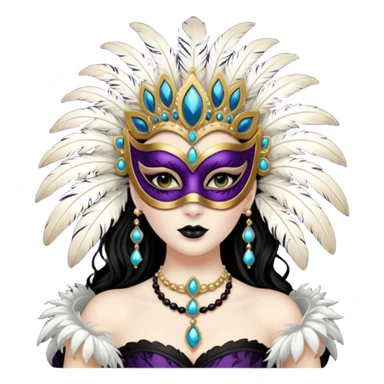 (the person is transformed into a masquerade gothic queen:1.5) sticker