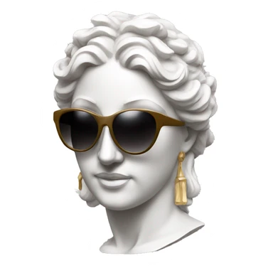 greek goddess sculpture wearing sunglasses sticker