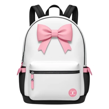 White lululemon backpack with pink bows sticker