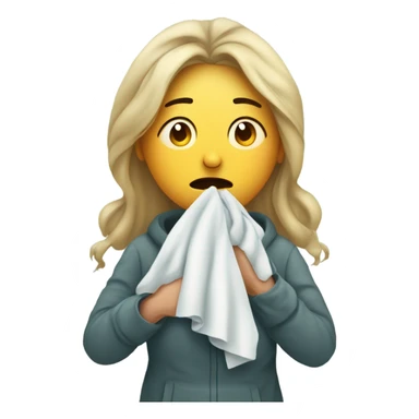 Woman with a cold sticker