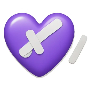 violet heart with a band-aid sticker