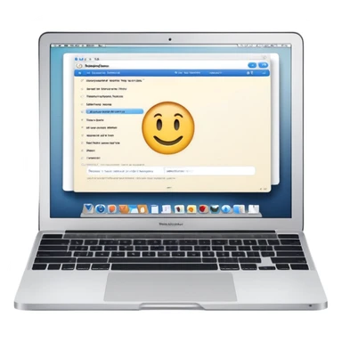 online booking system on MacBook screen next to old-style paper notebook with pen sticker