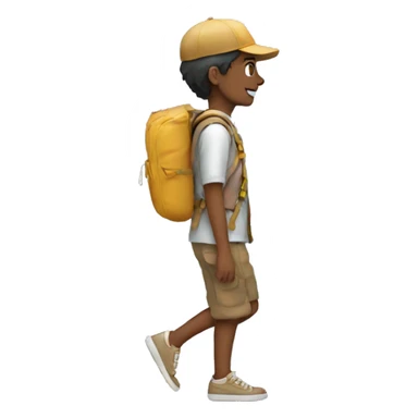 young tourists walking lateral view sticker