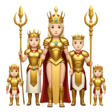 group of white trojans being led by a woman queen sticker