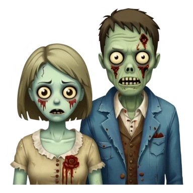 zombie husband wife sticker