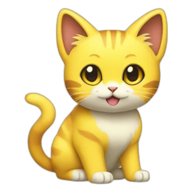 Sitting-bicolor-yellow-cat-electric-type-pokemon sticker