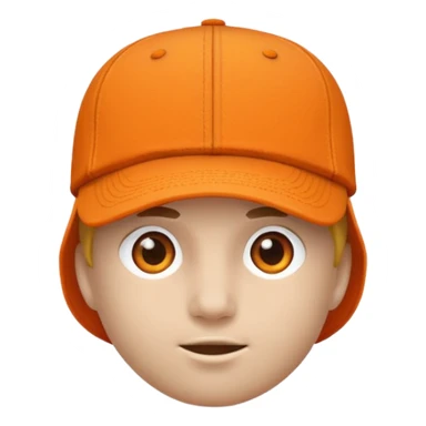Orange baseball hat with nothing on it sticker