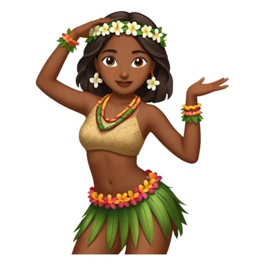 Beautiful Hawaiian girl dancing hula sticker