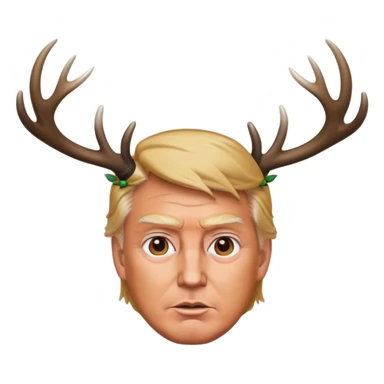 Trump with deer antlers sticker