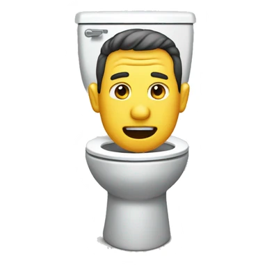 Mans head coming out of a toilet sticker