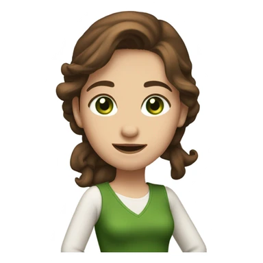Girl brown hair green eyes tall dancing sticker