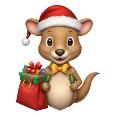 Kangaroo Claus sticker