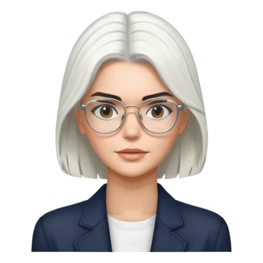 kendall jenner with white hair and glasses sticker