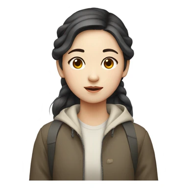 korean girl in mid-20s with long  sticker