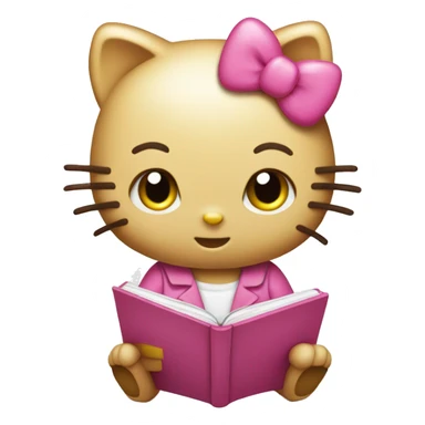 Cute hello kitty studying on ipad sticker