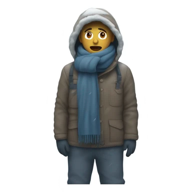 Human freezing their ass off sticker