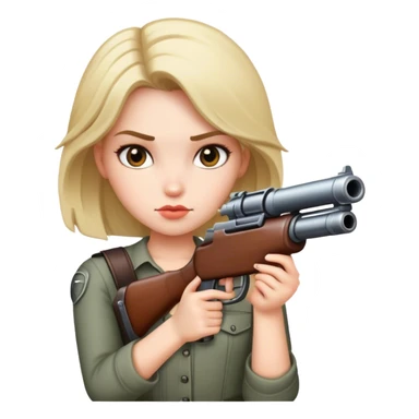 Girl with big gun sticker