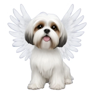 Maltese Shih Tzu Dog with angel wings ￼ sticker