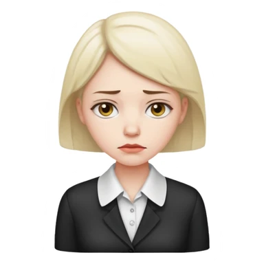 sad women office worker sticker