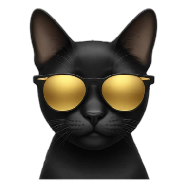BLACK CAT WITH GOLDEN SUNGLASSES sticker