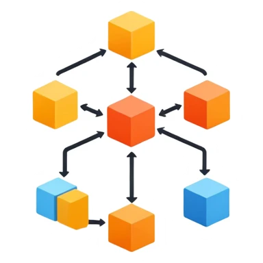 simple flow chart, few blocks and lines sticker