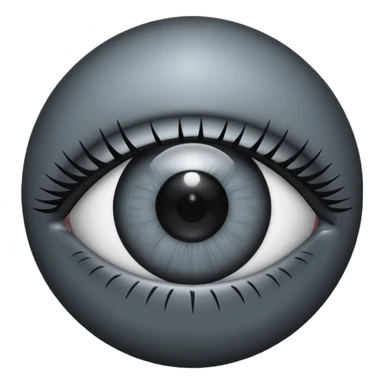 Minimal emoji, gothic futuristic eye, cold grey sclera, the pupil is fully replaced by a solid black number 8 eight, occult cyber aesthetic, sharp clean lines, flat emoji design, centered, transparent background sticker