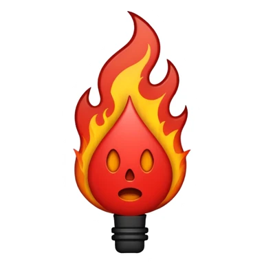 Minimalist emoji-style sticker of a bold exclamation mark surrounded by small flames or cracks. Black and dull red color palette, no outline.
 sticker