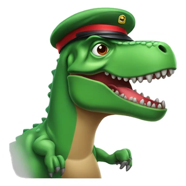 Green Trex wearing red beret and eyeglasses  sticker