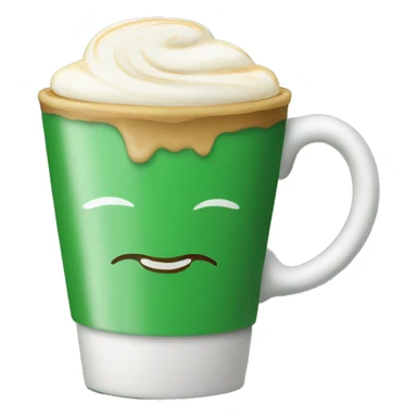 A cappuccino in green cup sticker