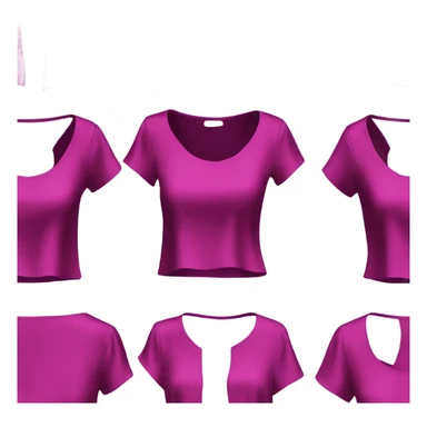 Realistic magenta cut out silk crop top blouse. sticker