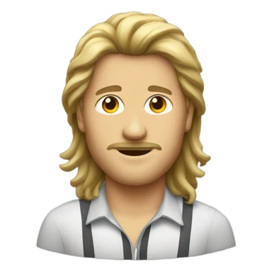 Man with fashionable mullet sticker