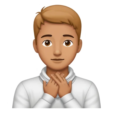 Someone putting their hands around their neck sticker