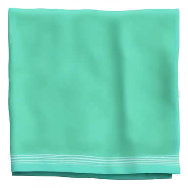Realistic folded tiffany blue dish towel sticker
