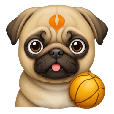 Pug fofo com pote de ração sem nada dentro sticker