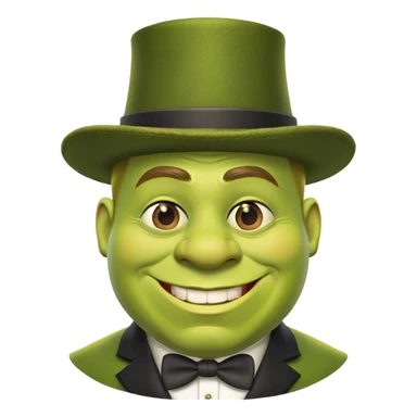 Shrek with a monocle and a mafioso hat sticker