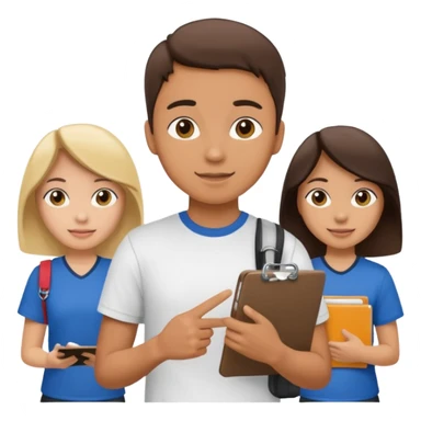 Student Leader + clipboard, Tour Group. sticker